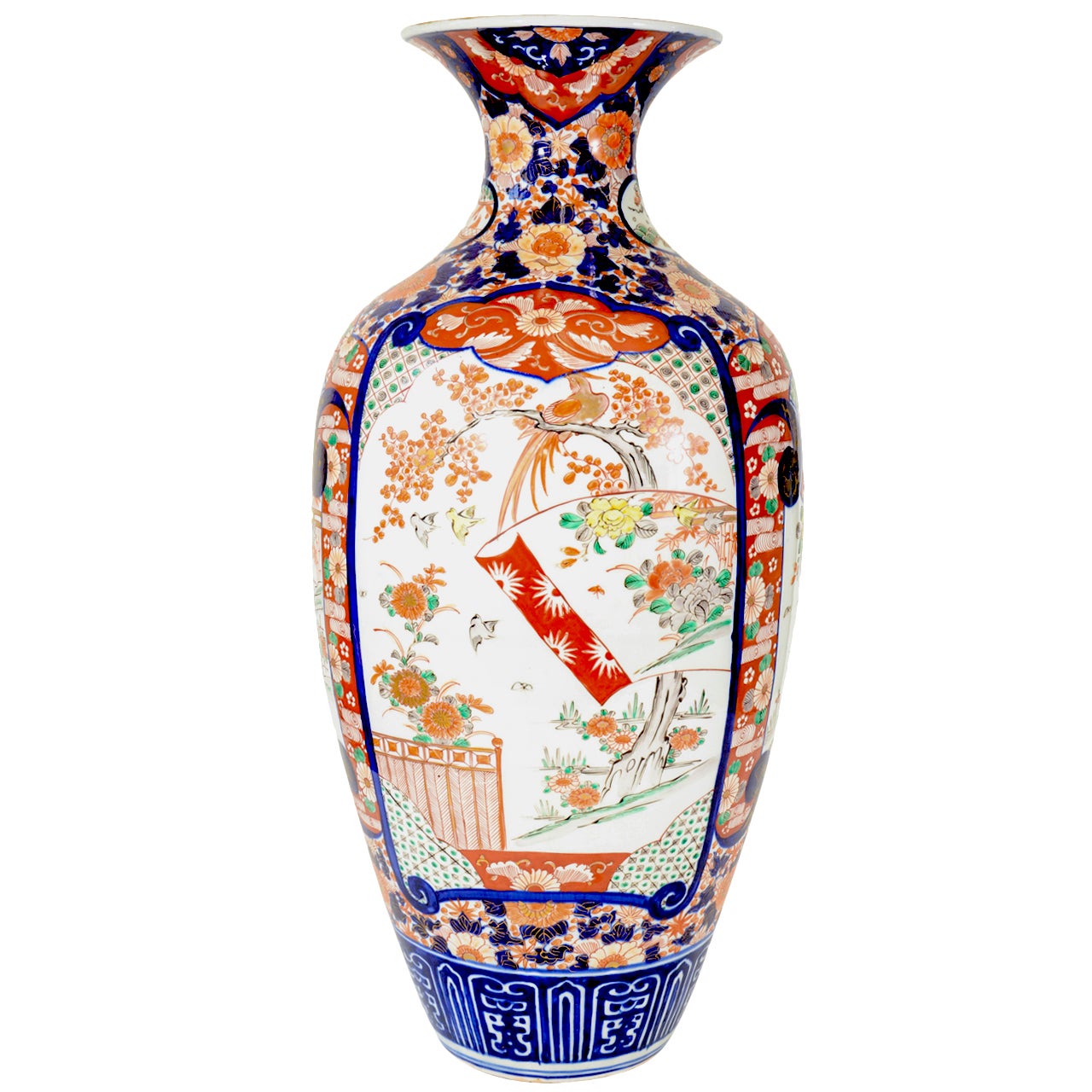Antique Japanese Oriental Hand Painted Porcelain Ceramic Imari vase