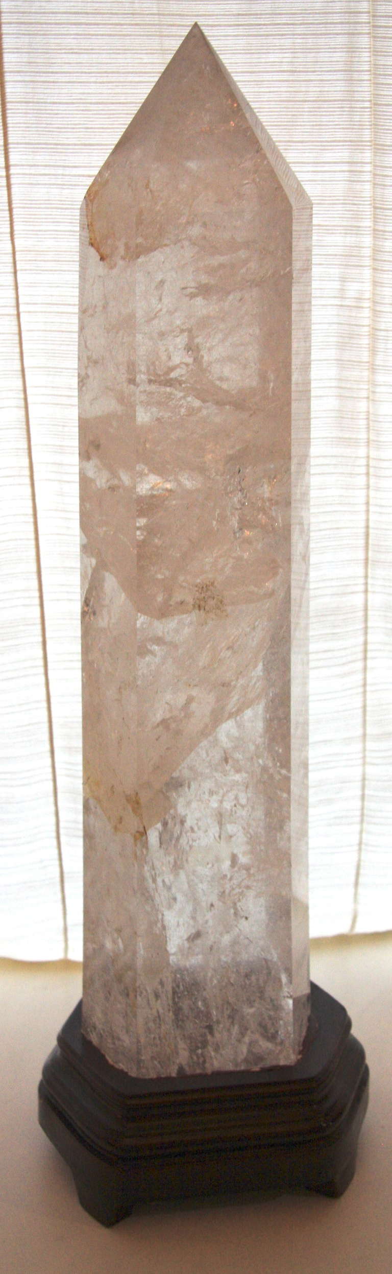 21 inch Natural Rock Crystal Obelisk