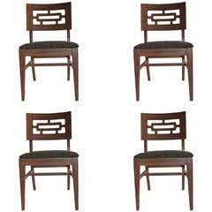 Set of 4 Hand Painted Chairs in the Style of James Mont