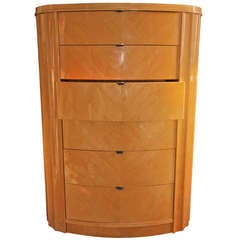 1970's Lacquered Ash Set of Drawers