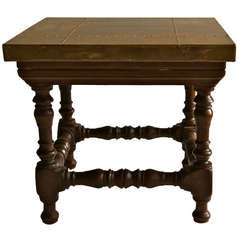 English Brass Top Wooden Stand