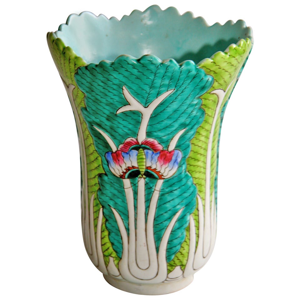 Chinese Porcelain Cabbage Leaf Vase For Sale