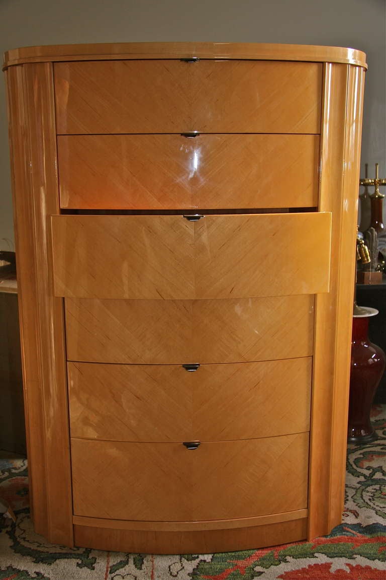 1970's Lacquered Ash Set of Drawers