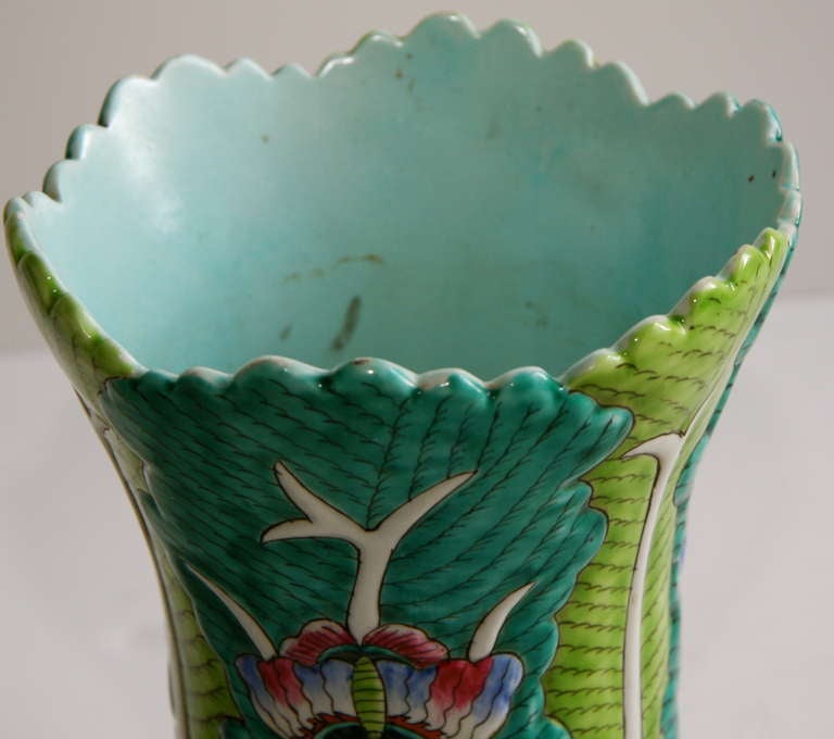 Chinese Porcelain Cabbage Leaf Vase In Excellent Condition For Sale In New York, NY