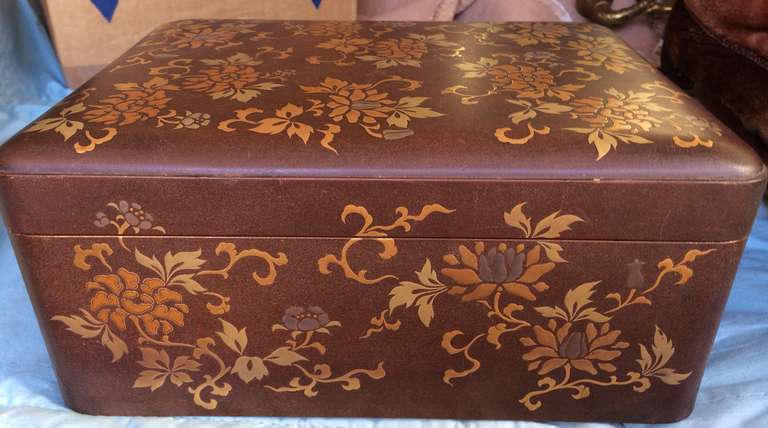 Antique Japanese Inlaid and Lacquered Box