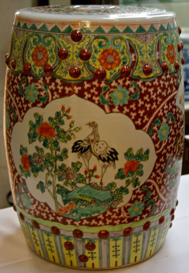 20 inch Antique Chinese Porcelain Garden Stool