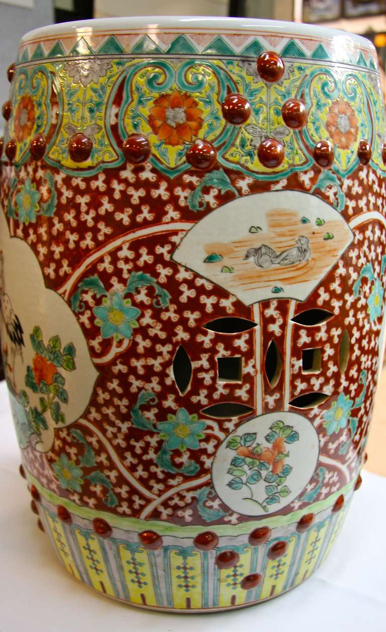 Mid-20th Century Antique Chinese Porcelain Garden Stool For Sale