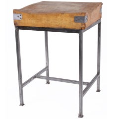 Antique French Butcher Block Table