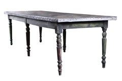 Antique French Zinc Top Table