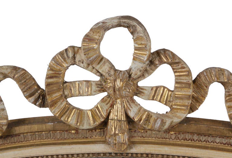 Antique French Mirror, with Ribbon Detailing