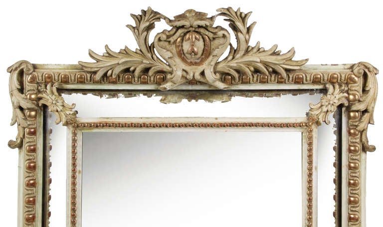 19th Century French Beveled Mirror