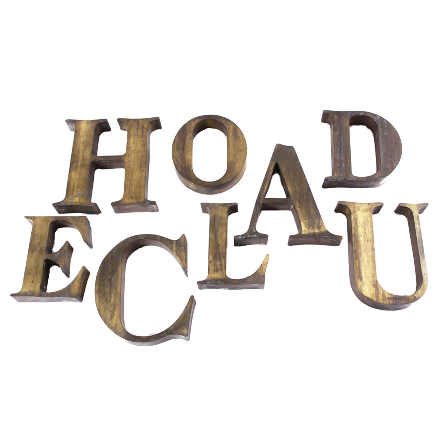 Antique French Brass Letters