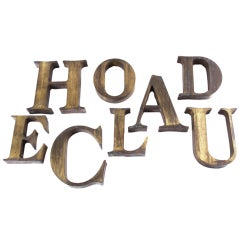 Antique French Brass Letters