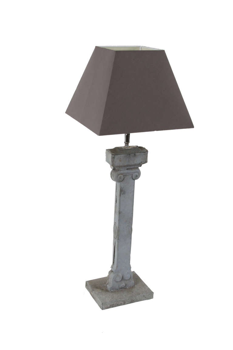 19th-C. French Drain Pipe Lamp
