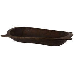 Antique French Dough Bowl, long