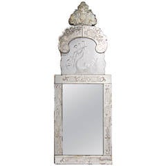 18th Century Venetian Cut Glass Pier Mirror