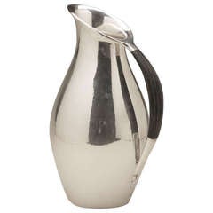 Georg Jensen Water Pitcher with Ebony Handle by Johan Rohde, no. 432E
