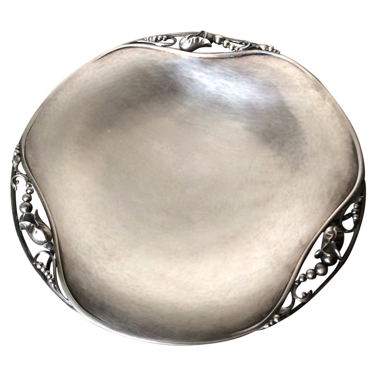 Georg Jensen Blossom Round Footed Dish, No. 2A For Sale