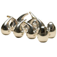 Vintage Georg Jensen Set of Mustard Pots, Salt & Pepper Shakers, no. 965