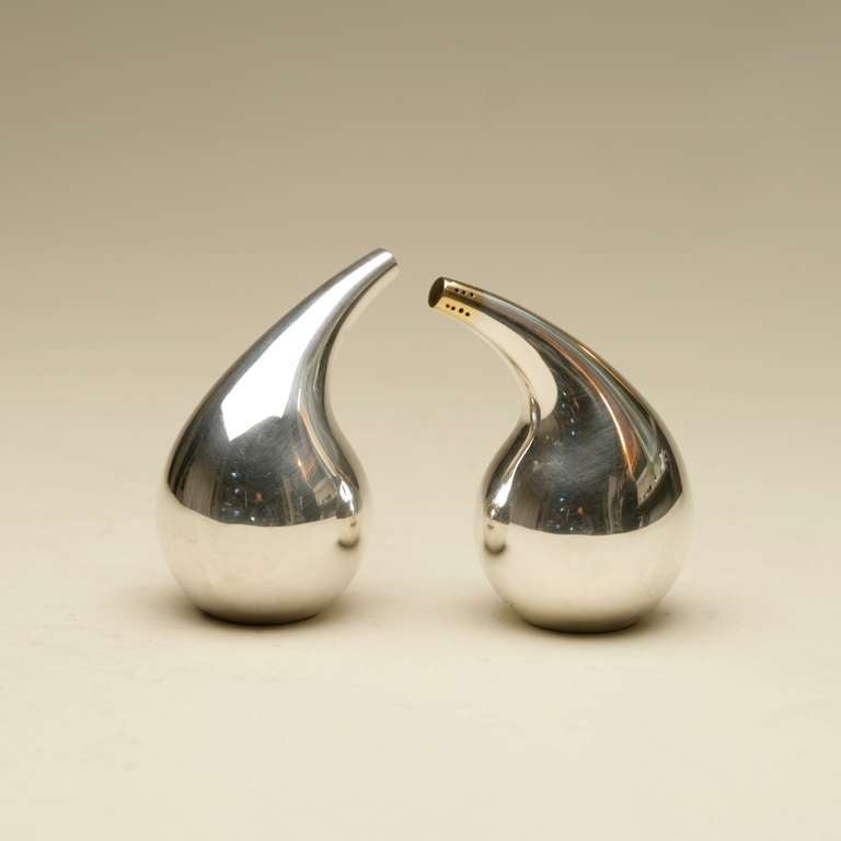 Danish Georg Jensen Set of Mustard Pots, Salt & Pepper Shakers, no. 965