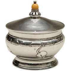 Grann & Laglye Danish Covered Silver Dish with Glass Liner 10