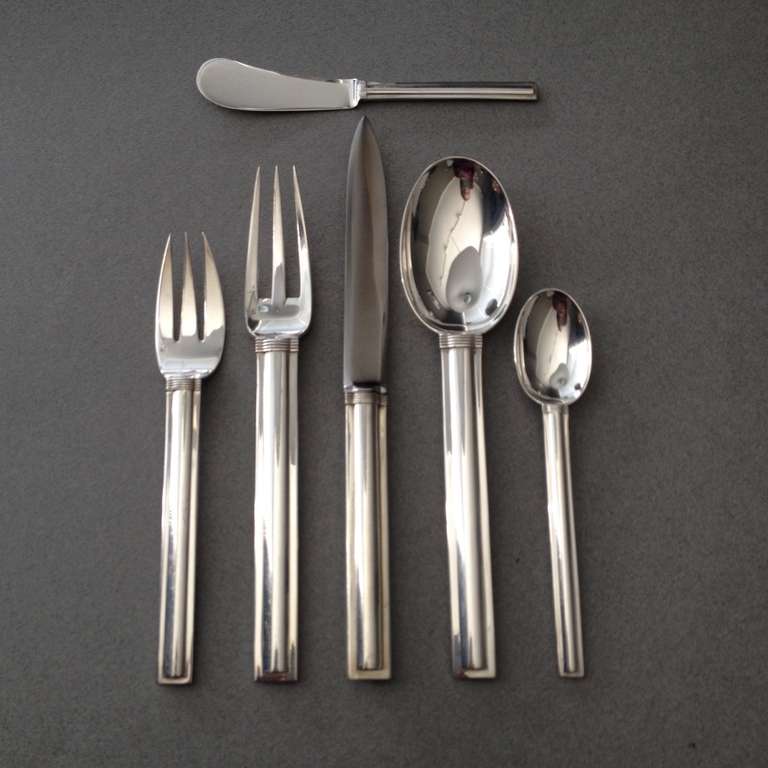 Fantastic and highly sought-after sterling silver flatware in the Art Deco 