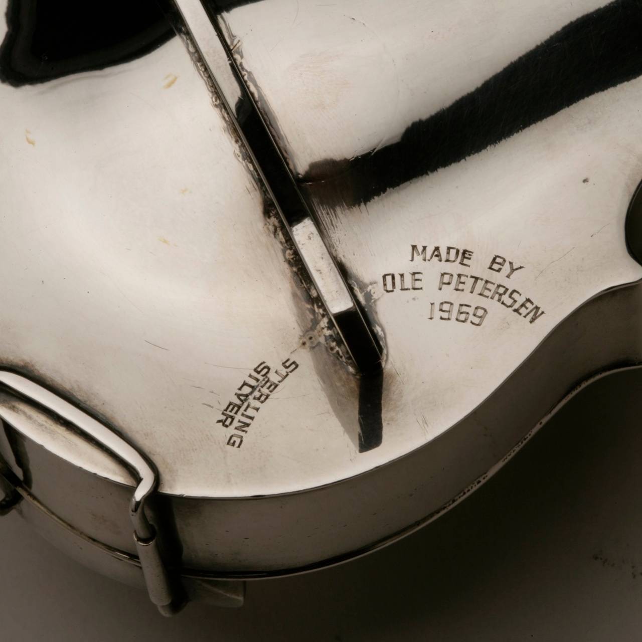 Danish Unique Sterling Silver, Handmade Violin by Ole Petersen For Sale