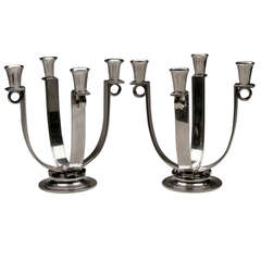 Georg Jensen Very Rare Art Deco Candelabra, No. 623B 7