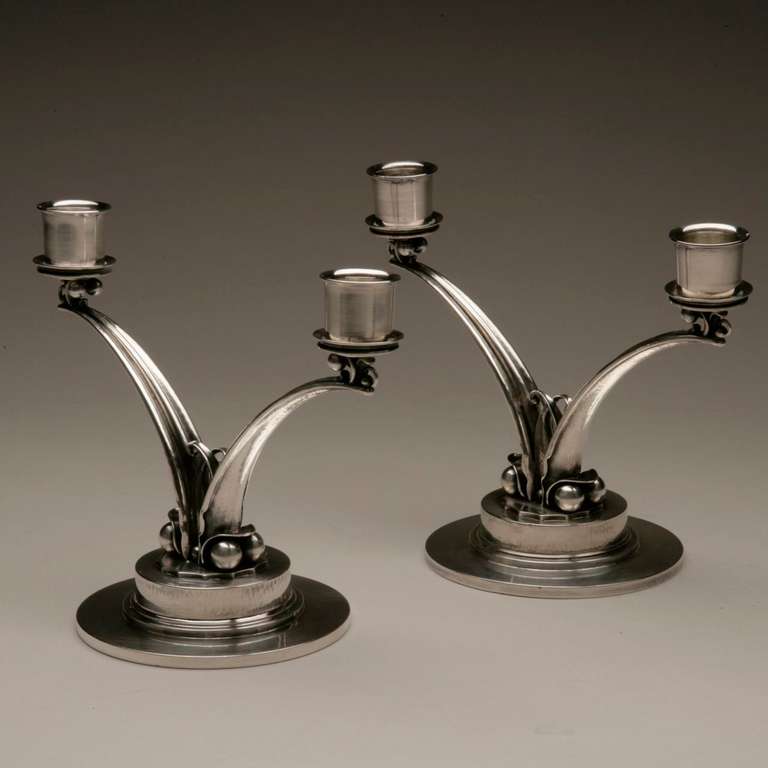 Danish Georg Jensen Candelabra by Harald Nielsen, No. 278 For Sale