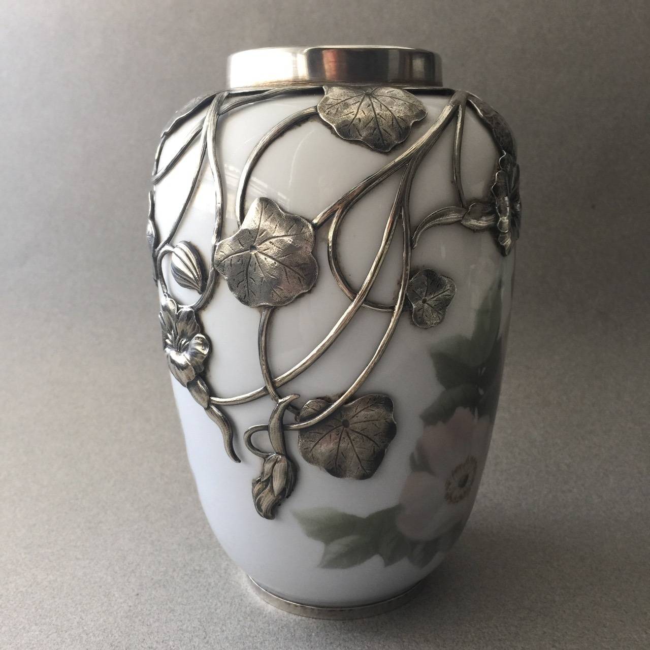 Royal Copenhagen Rare Vase with Silver Mounting from 1911