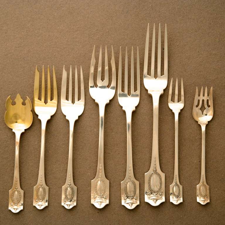 Shreve "Massive" Flatware Set in the Adam Pattern.