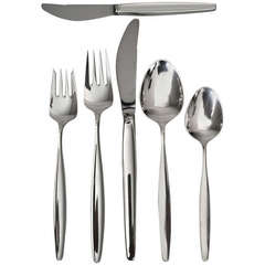Georg Jensen Complete Set of 12 in the" Cypress" Pattern by Tias Eckhoff '80' 5
