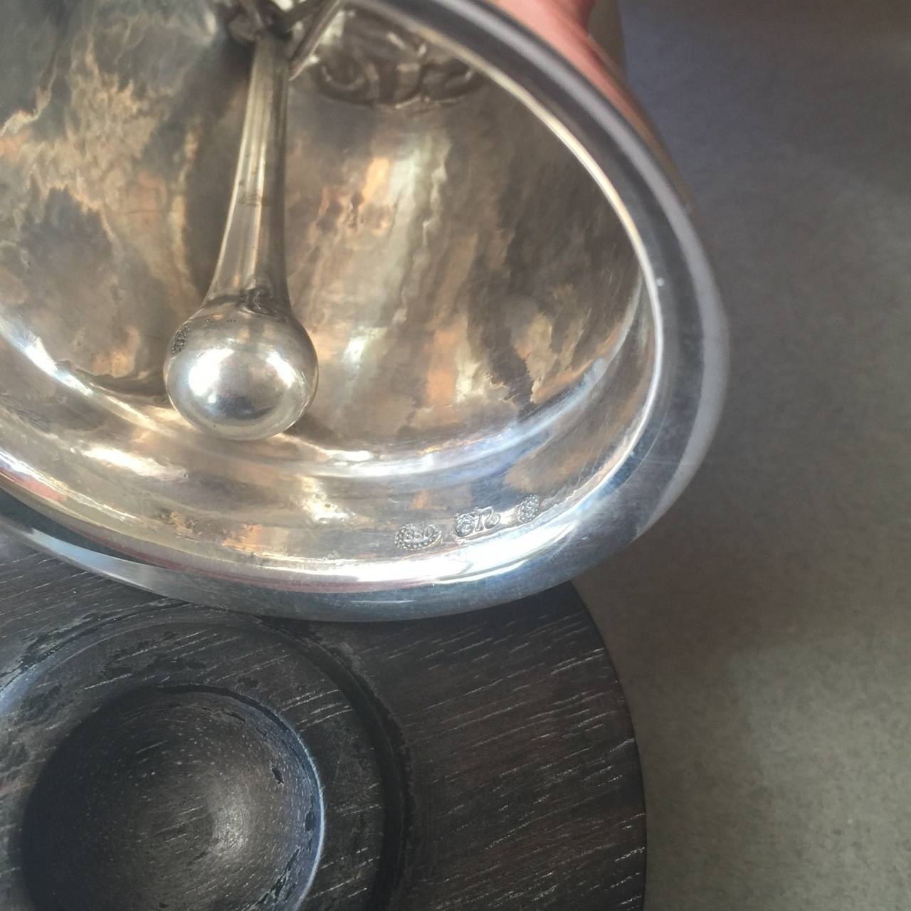 Evald Nielsen 830 Silver Art Deco Table Bell In Excellent Condition For Sale In San Francisco, CA