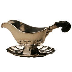 Danish Extra Large Sterling Silver Sauceboat