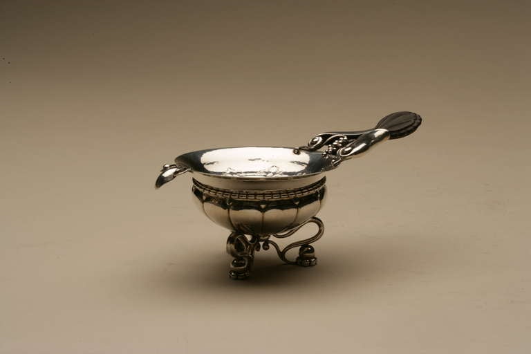 Georg Jensen Very Rare Tea Strainer on Stand from 1918