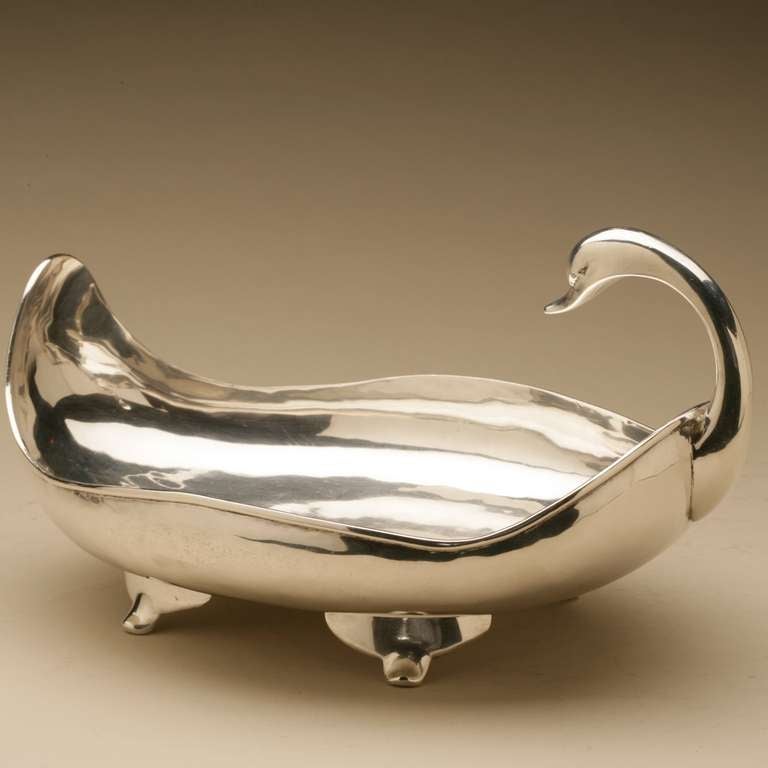 Mexican Sterling Silver "Swan" Centerpiece Bowl by Zurita