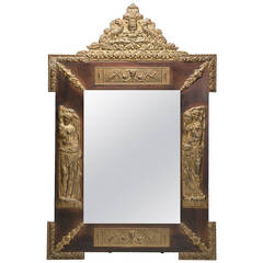 Flemish Embossed Brass and Wood Mirror 7