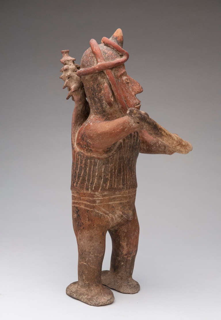 Mexican Pre-Columbian Terracotta Sculpture of a Shaman Warrior