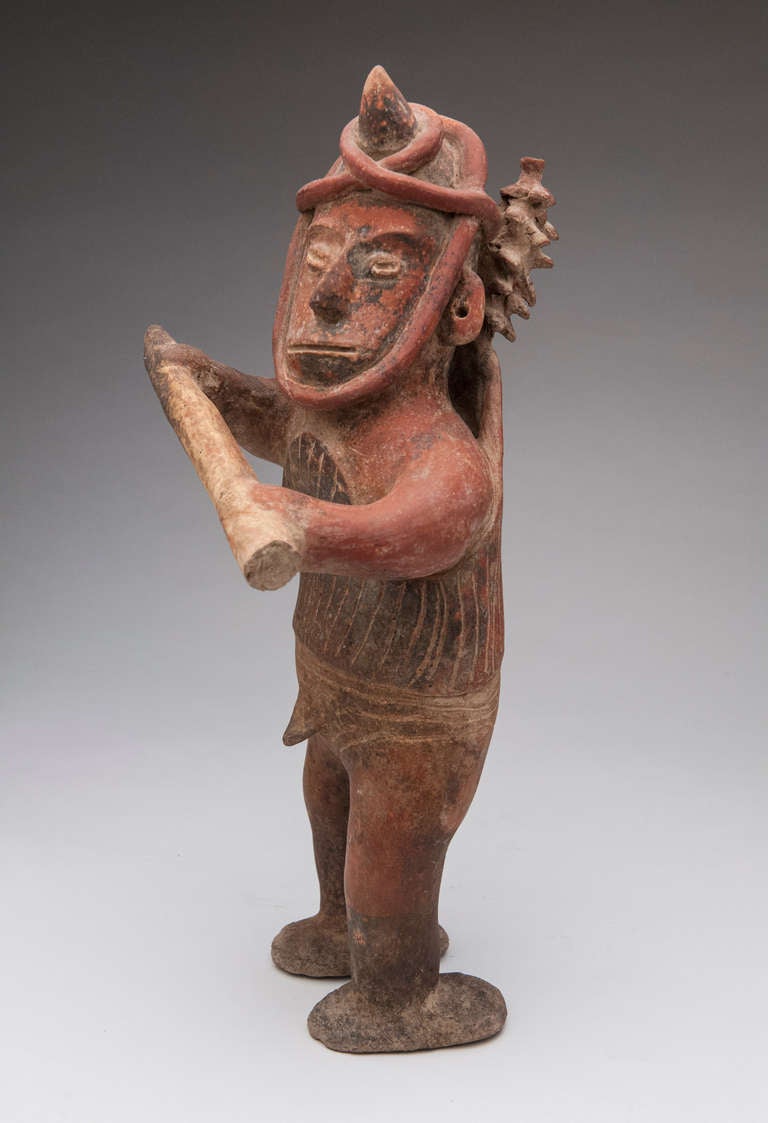 Pre-Columbian Terracotta Sculpture of a Shaman Warrior In Excellent Condition In Kensington, MD