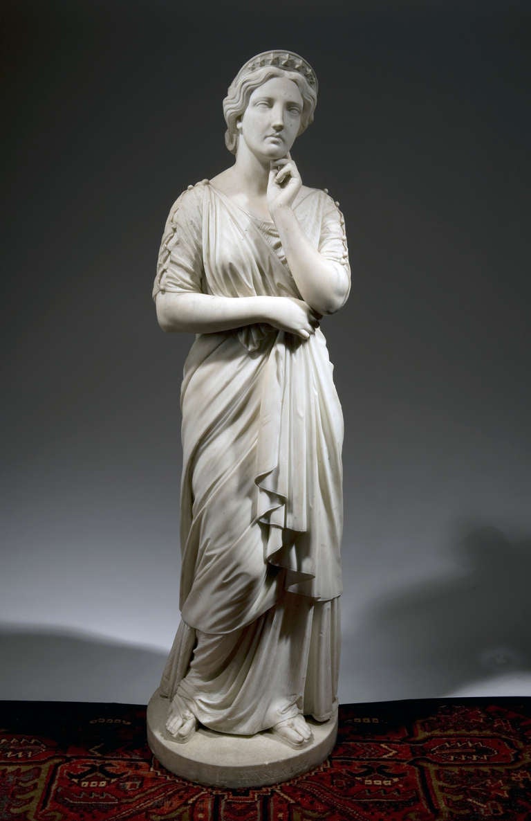 Il Penseroso, 1866
Carrara marble
Height 55 ½  in. (141.0 cm.), width 17 in. (43.2 cm.), depth 17 in. (43.2 cm.)

First example carved in Rome, spring/summer 1866  (now Smithsonian Institution );  this example also carved in Rome, fall 1866 