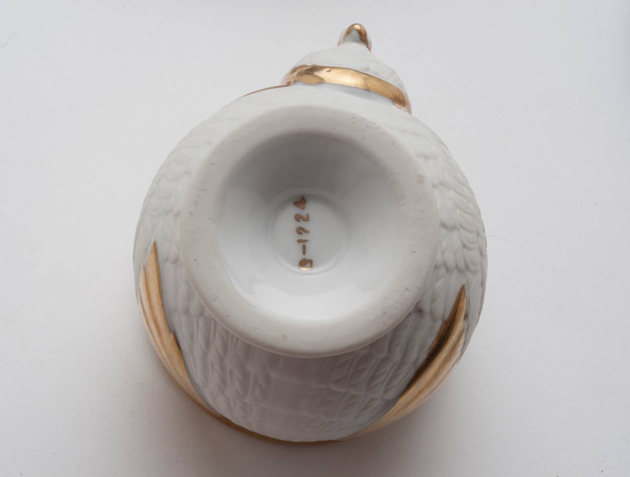 Gold Six Meissen Dresden style Swan Cups and Saucers, circa 1955