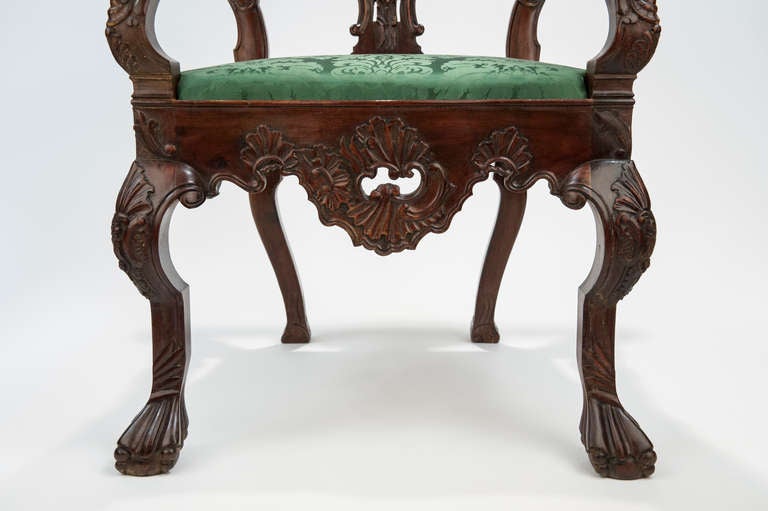 18th Century and Earlier Mexican Colonial Arm Chair c. 1775-1810, in the Chippendale style