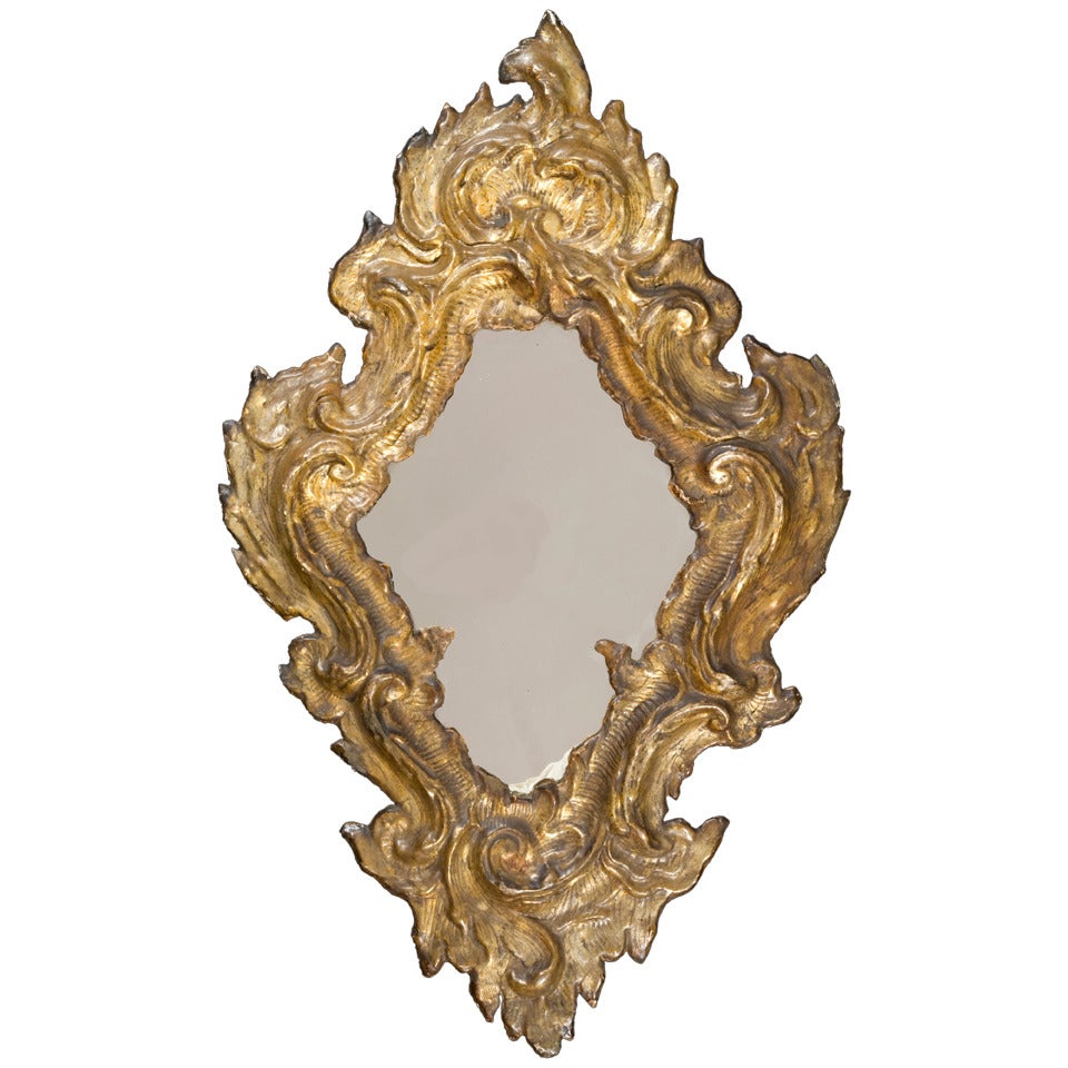 18th c. Ornate Italian Giltwood Mirror