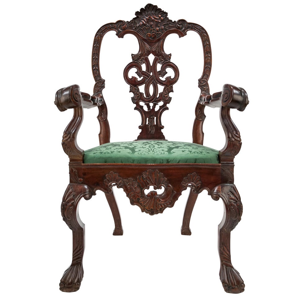 Mexican Colonial Arm Chair c. 1775-1810, in the Chippendale style