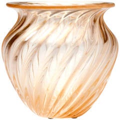 Murano Glass Vase with Gold Flecks by Archimede Seguso