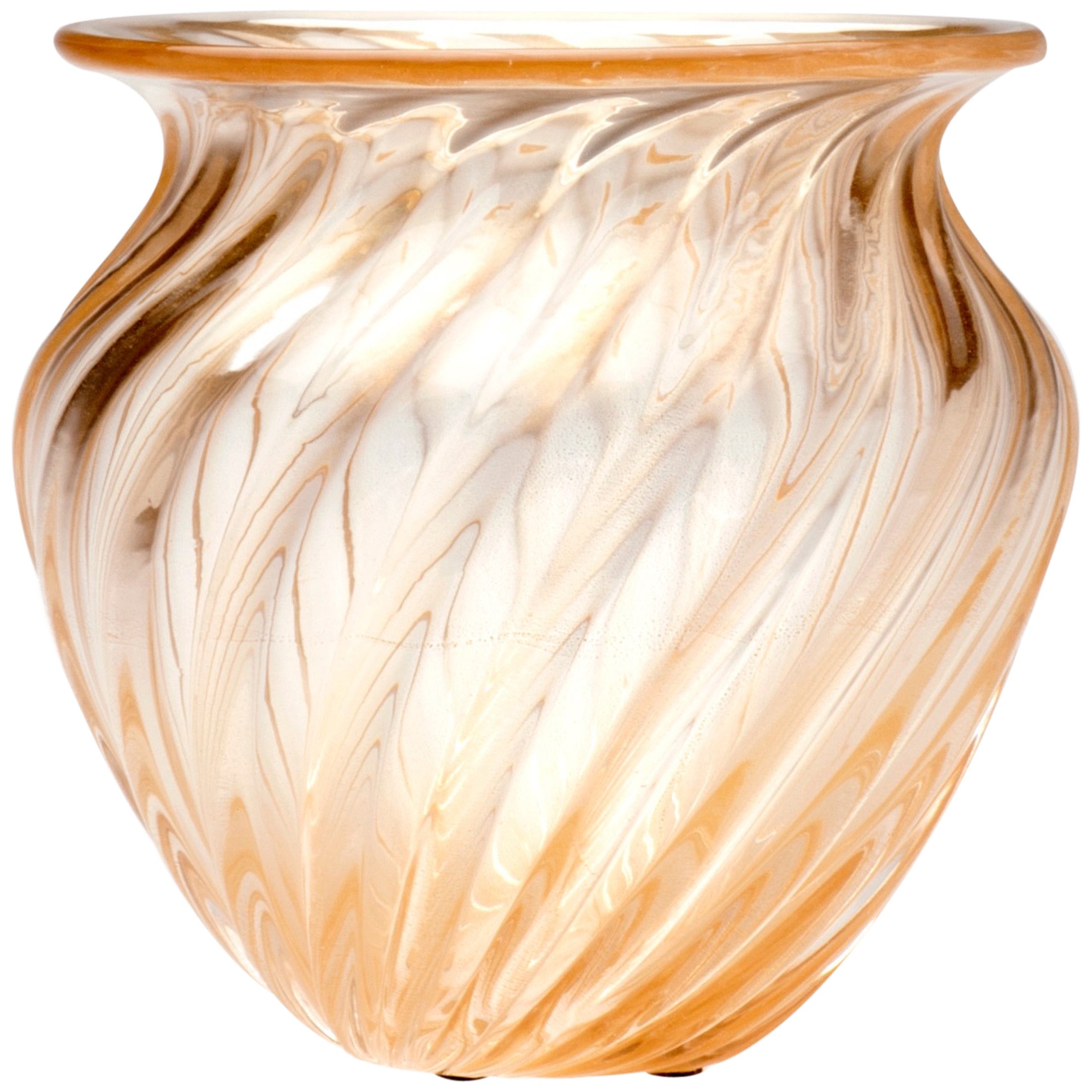 Murano Glass Vase with Gold Flecks by Archimede Seguso
