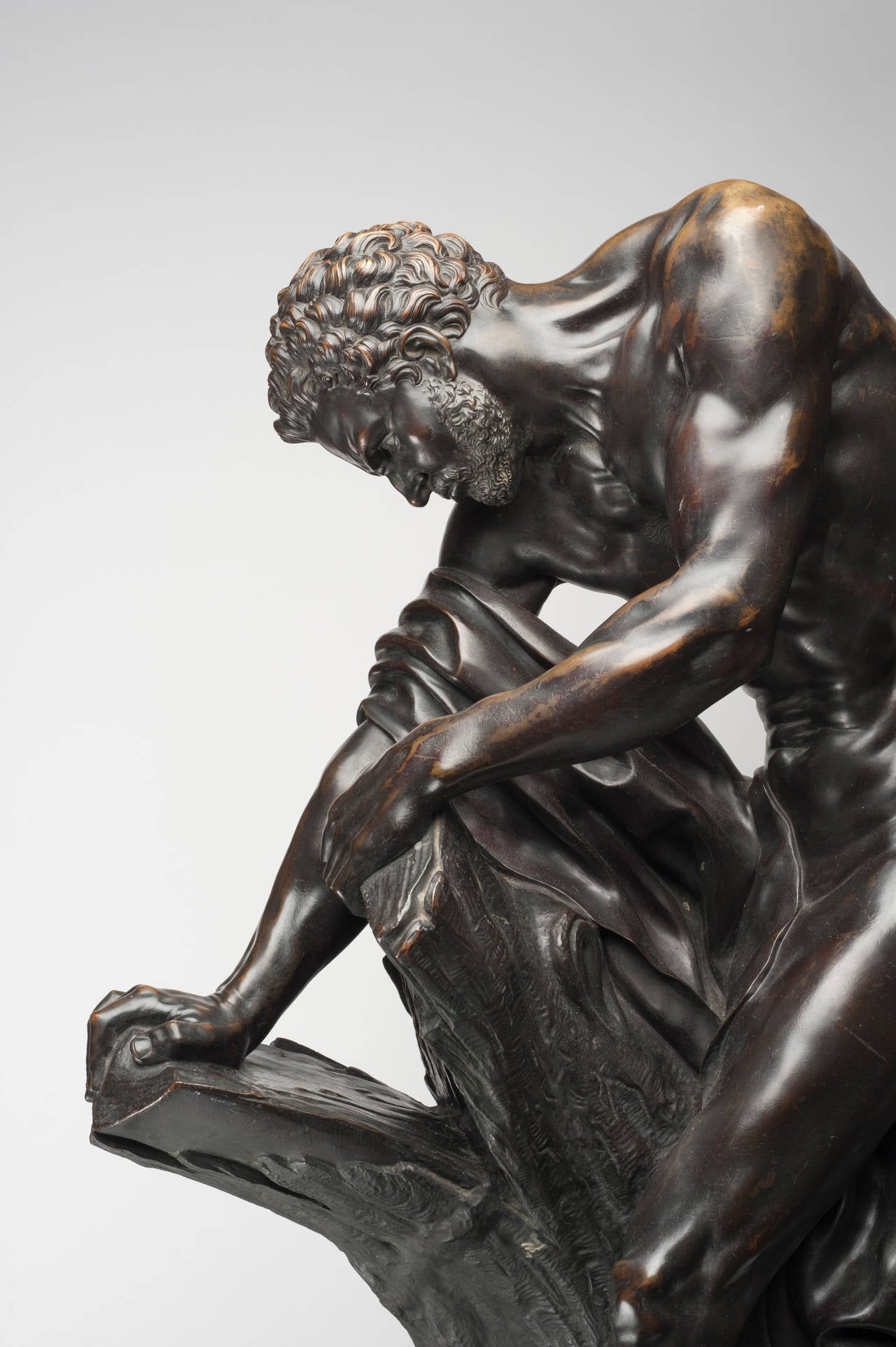 French Bronze Figure of Milo of Croton, circa 1770 In Excellent Condition In Kensington, MD
