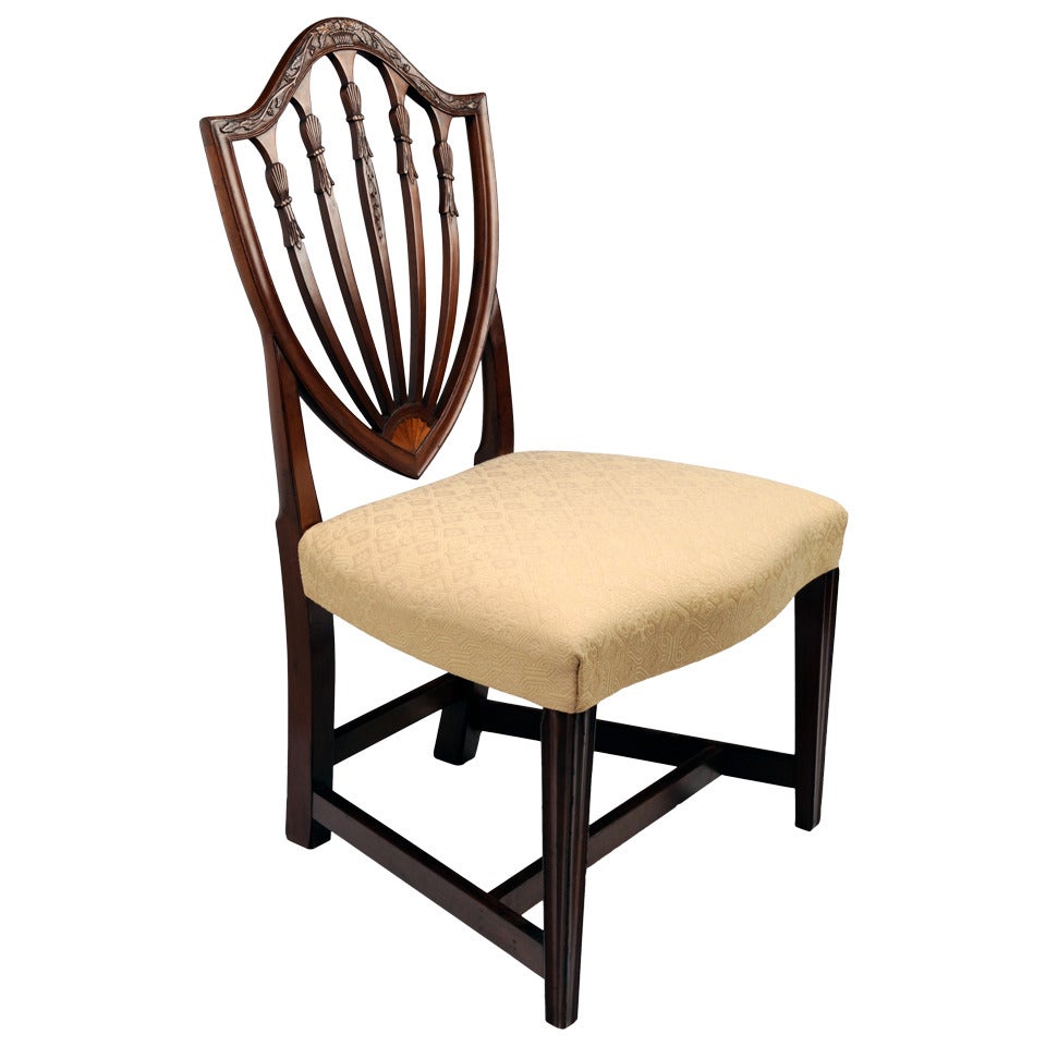 Federal Mahogany Carved Shield-back Side Chair, Salem, Massachusetts, c. 1791