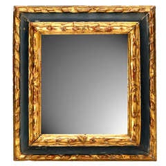 17th Century Italian, Boldly Carved Painted and Gilt Wood Mirror 11