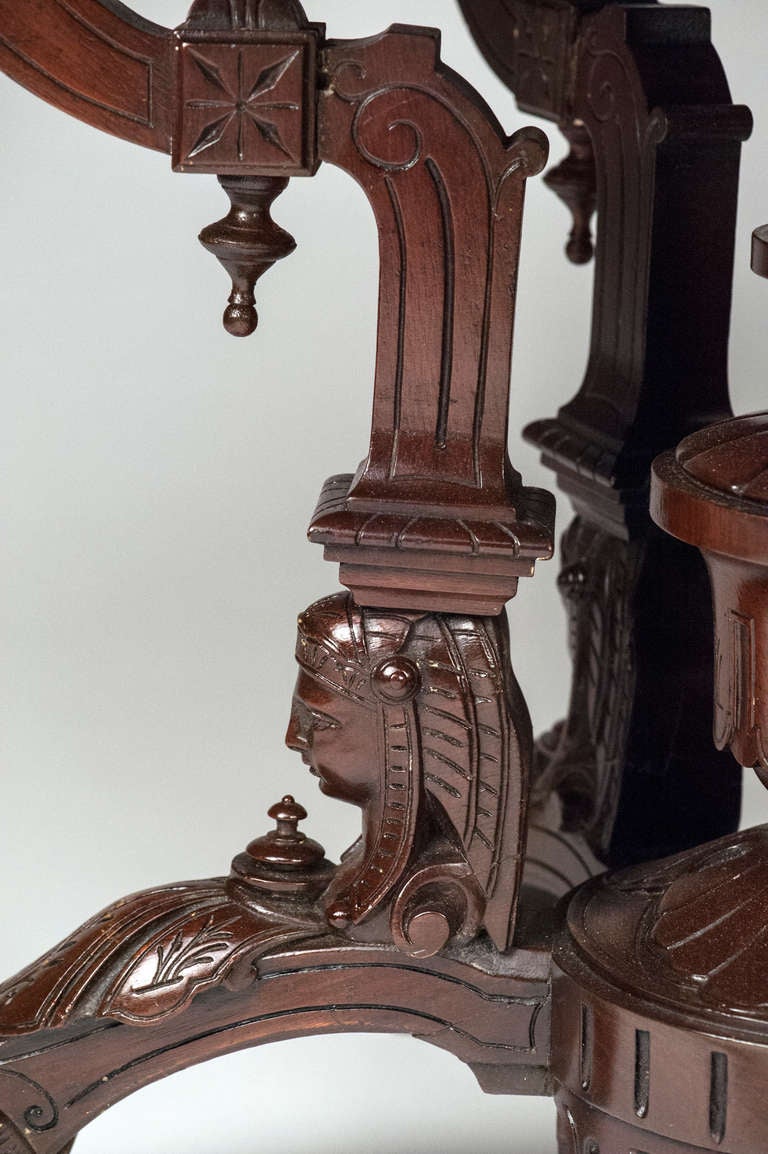 Carved Rosewood Center Table by John Jelliff, Newark, NJ In Excellent Condition In Kensington, MD